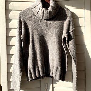 James Perse Wool/Cashmere Ribbed Turtleneck Sweater, size 2.